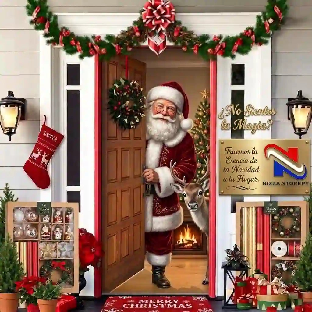 NOVEDOSA FUNDA NAVIDEÑA PARA PUERTA