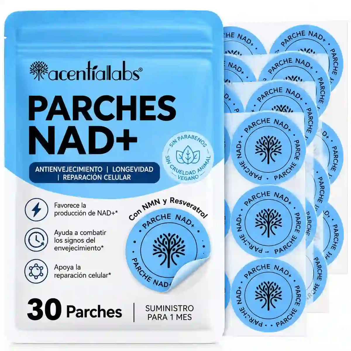 Parches de NAD+ Acentia Labs - Energía y Antienvejecimiento Celular