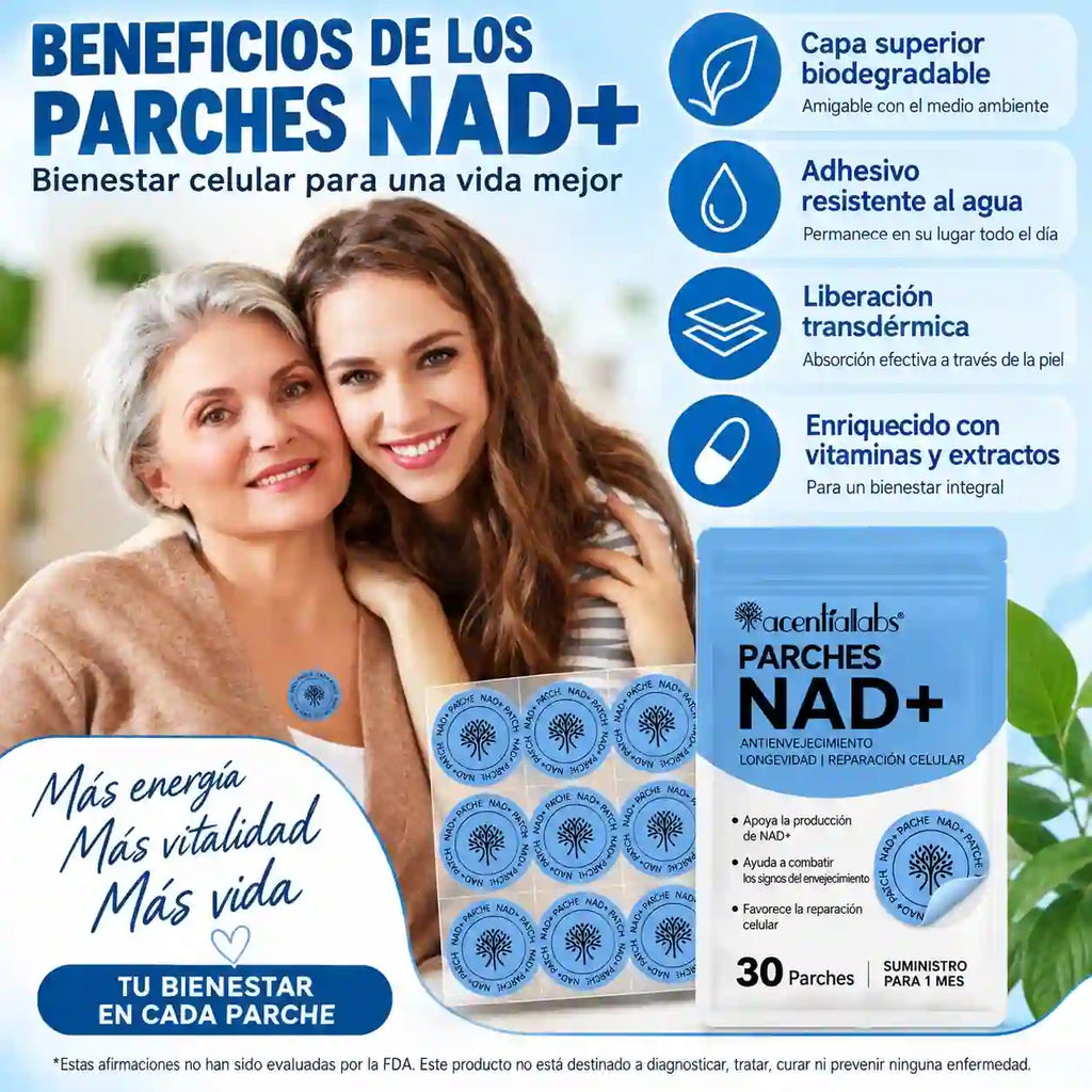 Parches de NAD+ Acentia Labs - Energía y Antienvejecimiento Celular